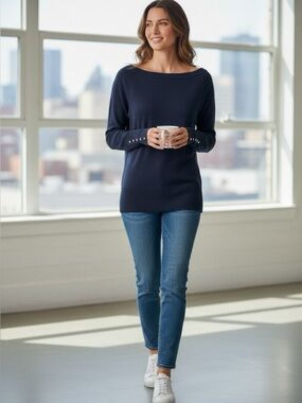 Suzy Shier Long Sleeved Black Lightweight Sweater